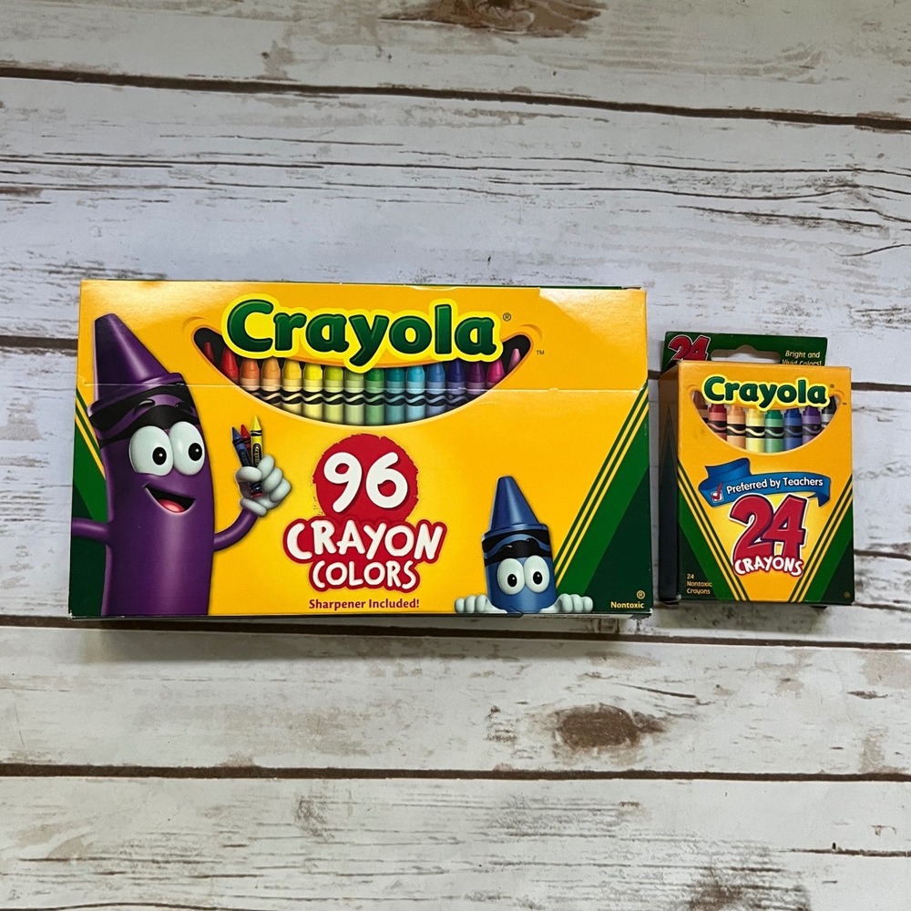 NWOT‎ Crayola Crayons Bundle 96 & 24 Count Built-in Sharpener 120 Total
